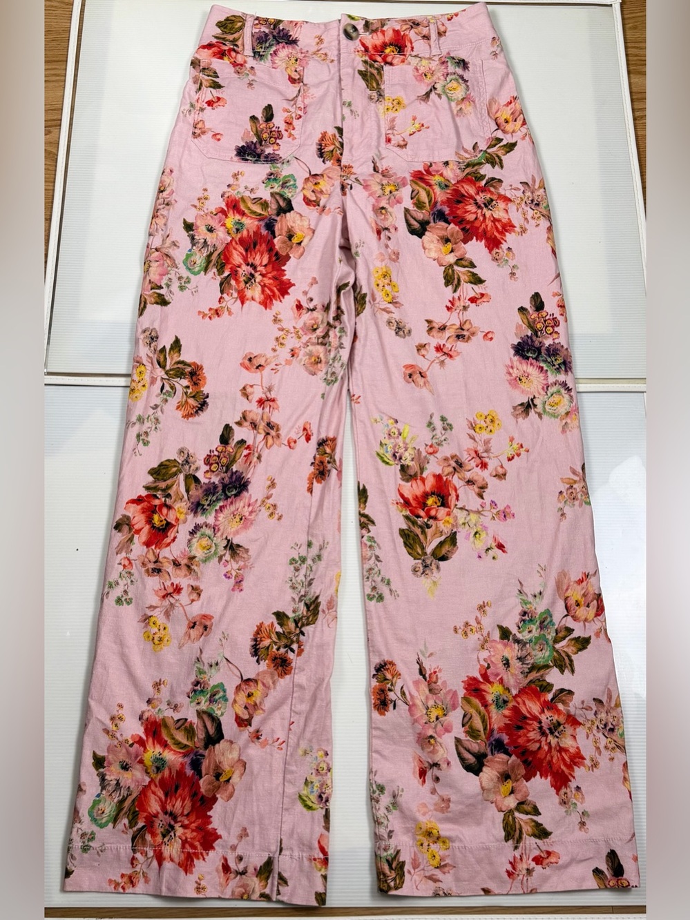 Maeve Colette Pink Floral Wide-Leg Pants